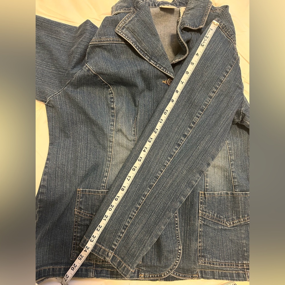 Covington Dark Blue Denim Blazer, Jean Jacket, Size 18W - Picture 11 of 11